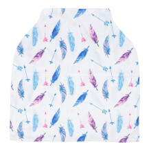 (Feathers Pattern) Copertura Allattamento Traspirante Fibra Latte
