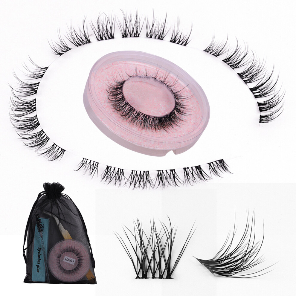 Z'LRAQI BEAUTY DIY False Eyelashes C Curl Glue Brush Tweezers