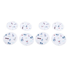 (G30) 8x Wiederverwendbare Stillpads, Bambusfaser, 3-lagig, blumig
