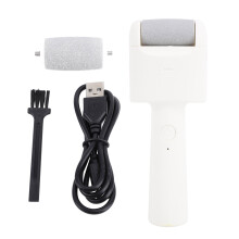 (White) Electric Foot Callus Remover Portable Automatic Foot Grinder Gray