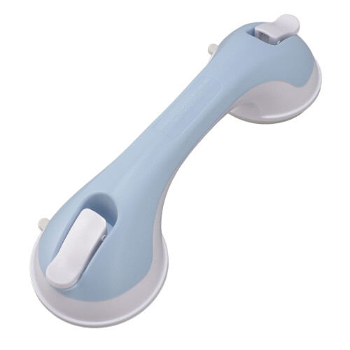 (Blue and White) Suction Cup Shower Grab Bar Elderly Handle Blue White 2