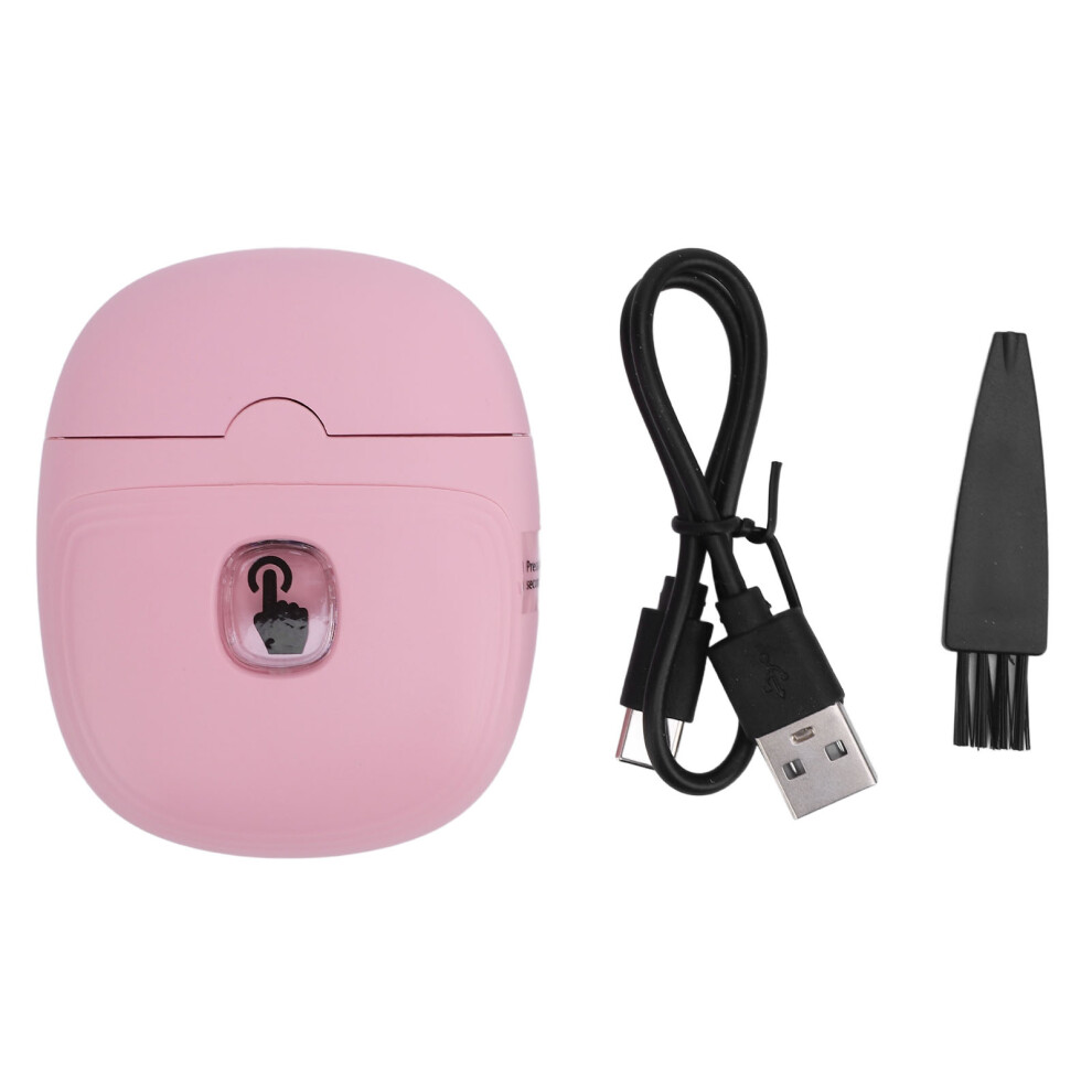 (Light Pink) Electric Nail Clipper 2 Speed Auto Trimmer LED Light for Home White