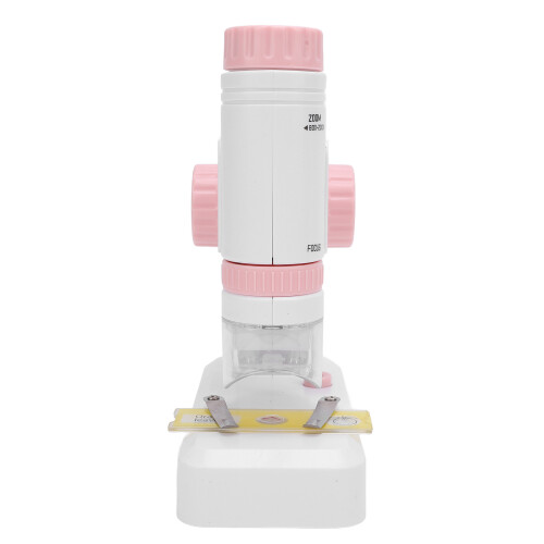 (Pink) Kids Portable HD Blue Science Microscope 1
