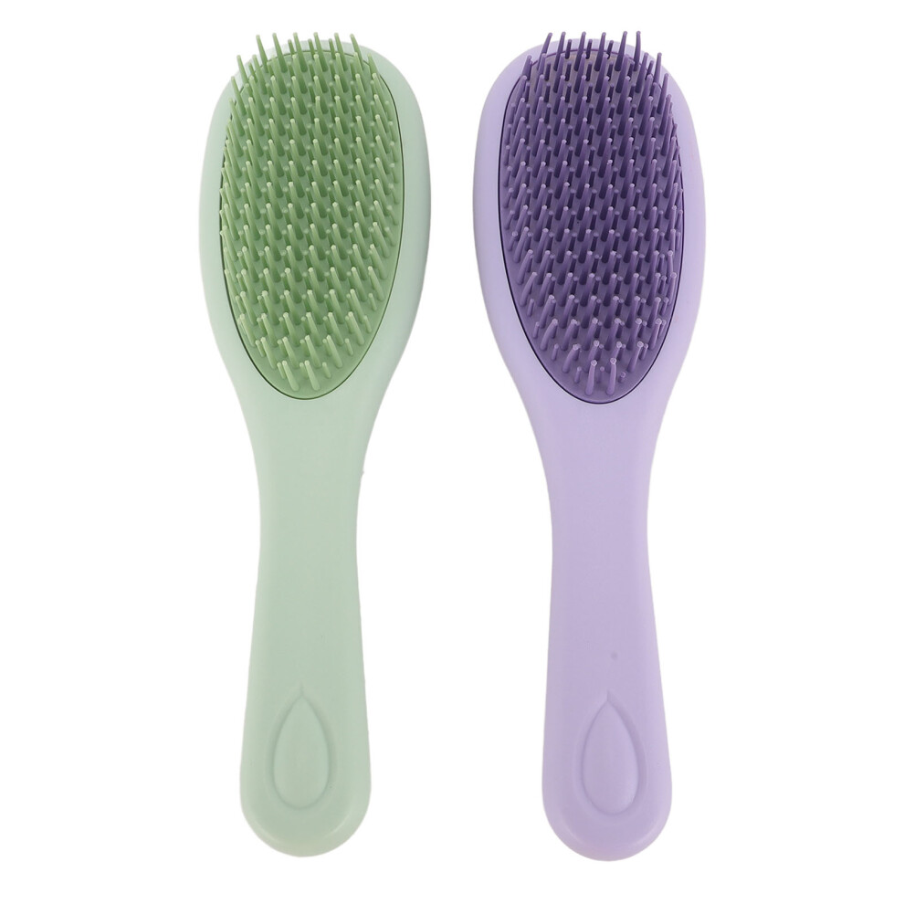 2pcs Silicone Shampoo Brush Scalp Massage Comb Detangling