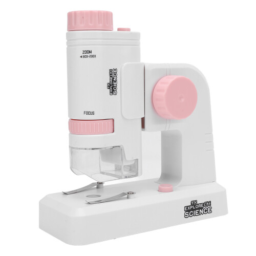 (Pink) Kids Portable HD Blue Science Microscope 2