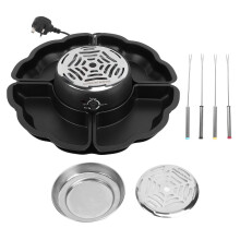(GB Plug 220V) Electric Chocolate Fondue Set with Detachable Trays EU 220V
