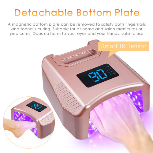 Cordless UV LED Nail Lamp 80W 52LEDs Quick Dry 4 Timer 1