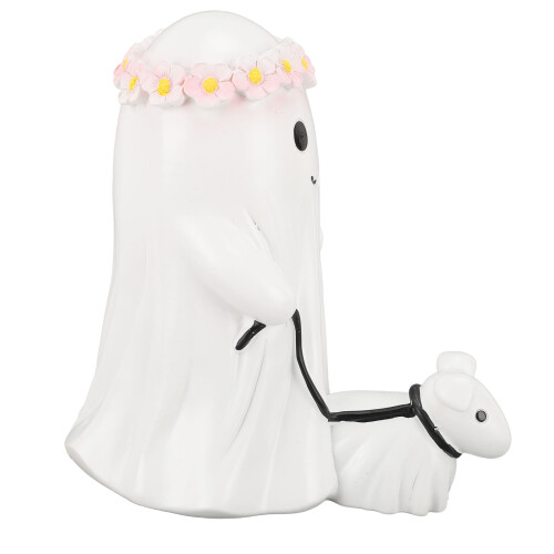 (Women Type) Resin Ghost Dog Statue Tabletop Decor 1