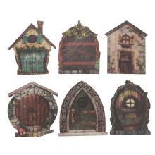 6x Miniatur-Fairy-Garden-Türen Holz-Landschaftszubehör