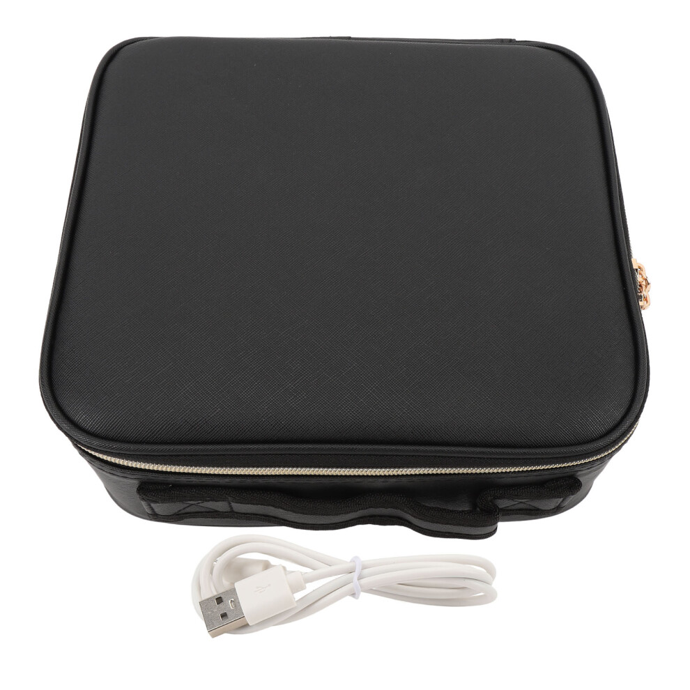 Lighted Makeup Case with Adjustable Brightness LED Mirror