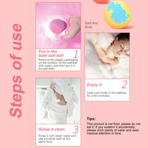 100g*12PCS Aromatherapy Bath Bombs Essential Oil Salt Balls 2