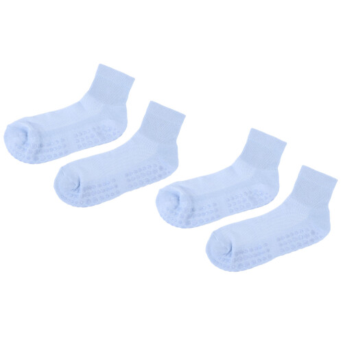 (S) 2x Brede Antislip Sokken Blauw L 1