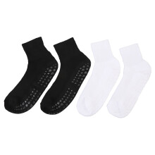 (Small) 2 Paar Rutschfeste Socken Hochstretch Schwarz Weiß Klein