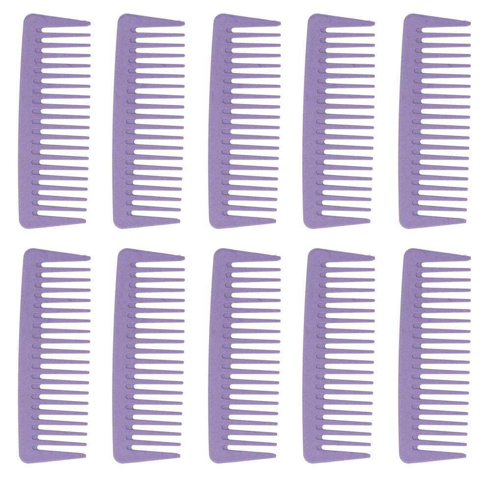 Unisex 10Pcs Wide Tooth Detangling Comb Ergonomic Handle Curly Wet Long Hair