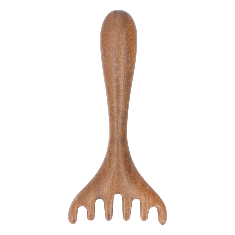 Grain Wooden Scalp Massager 6 Claw Rounded Teeth Handheld Relaxation Tool
