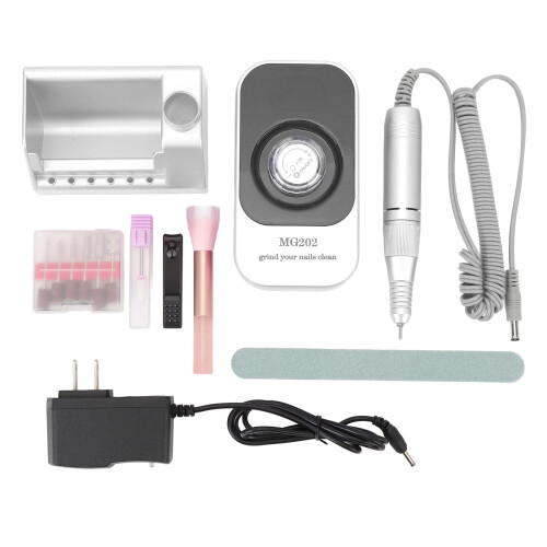 (US Plug) Elektrische Nail Drill Oplaadbaar Met 7 Bits
