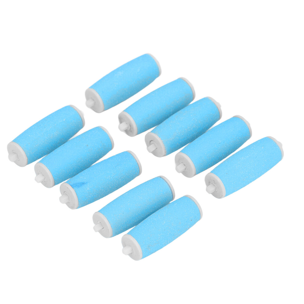 (Blue) 10pcs Replacement Roller Refill Heads for Pedi Wet Dry Foot File Pink