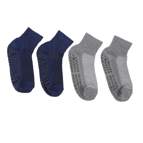 (Large size) 2 Pairs Non-Binding Ankle Socks Dark Grey Blue Large 2