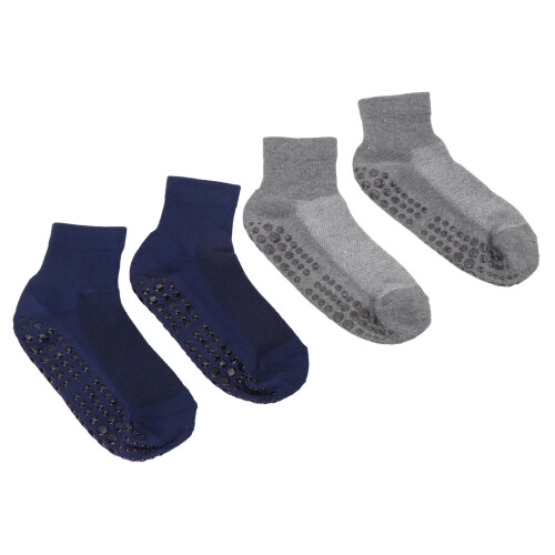 (Small size) 2 Pairs Non-Binding Ankle Socks Dark Grey Blue Large 1