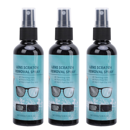 3x Lens Scratch Remover Glass Cleaner Spray 100ml 1