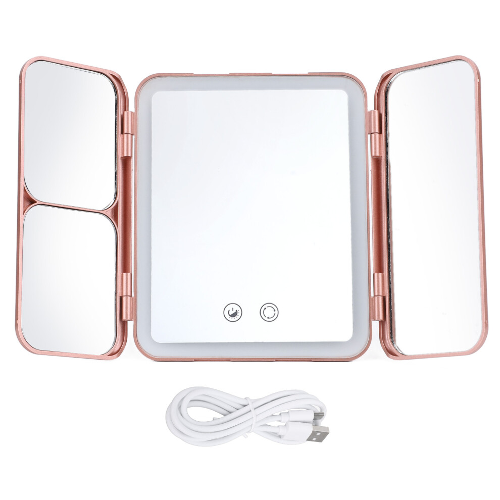 Light Folding Led Makeup Mirror Rechargeable Portable For Home Travel