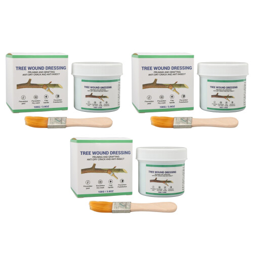 3 Pcs 100g Tree Wound Sealer with Brush for Pruning Grafting