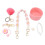 (Pink) Cup Straw Cap Flower Keychain Plush Ball Pink 1