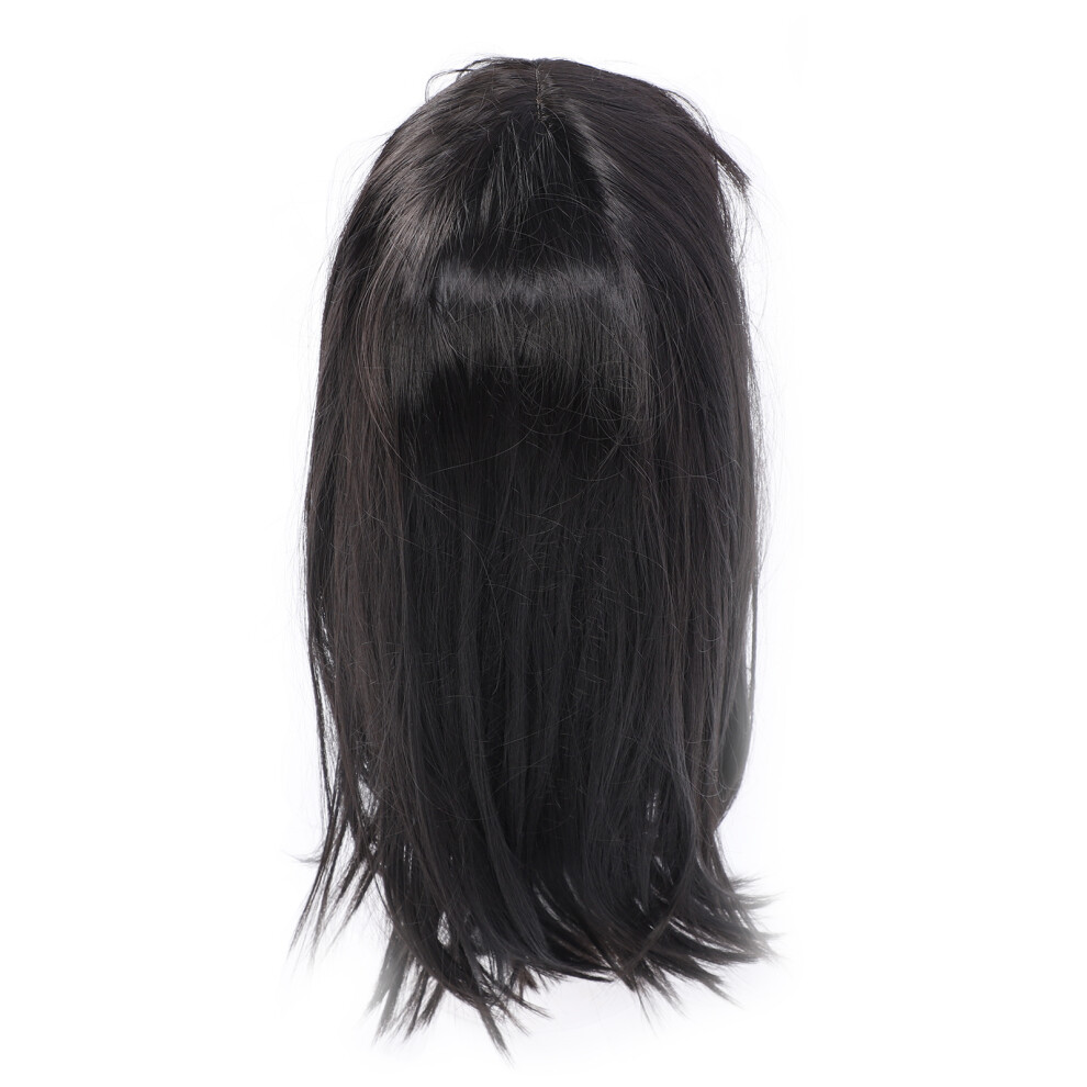 Black Long Straight Wig Air Bangs Fashionable Women Hair