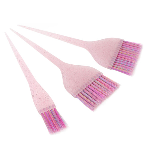 3x Haarfärbepinsel mit Glitzergriff, wiederverwendbar 2
