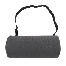 (Gray) Cuscino Lombaro Cilindrico Memory Foam Nero per Sedia e Auto