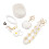 (White) Cup Straw Cap Flower Keychain Plush Ball Pink 5