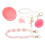 (Pink) Cup Straw Cap Flower Keychain Plush Ball Pink 4
