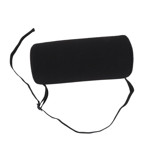 (Black) Cuscino Lombaro Cilindrico Memory Foam Nero per Sedia e Auto 1