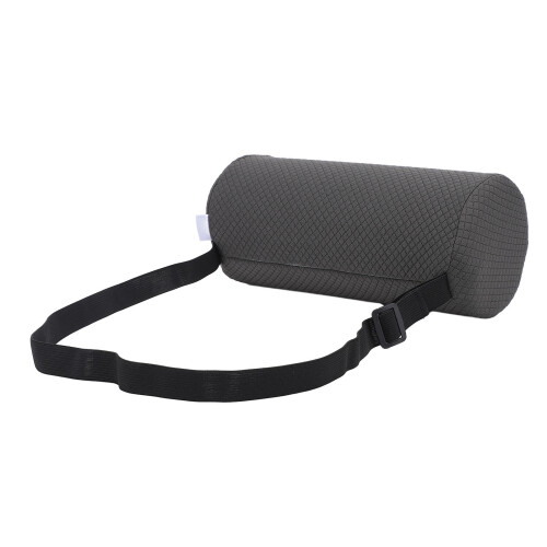 (Gray) Cuscino Lombaro Cilindrico Memory Foam Nero per Sedia e Auto 1