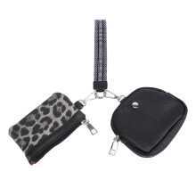 (Leopard Black) Waterdichte Mini Portemonnee met Ritssluiting & Sleutelhanger