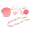 (Pink) Cup Straw Cap Flower Keychain Plush Ball Pink 3