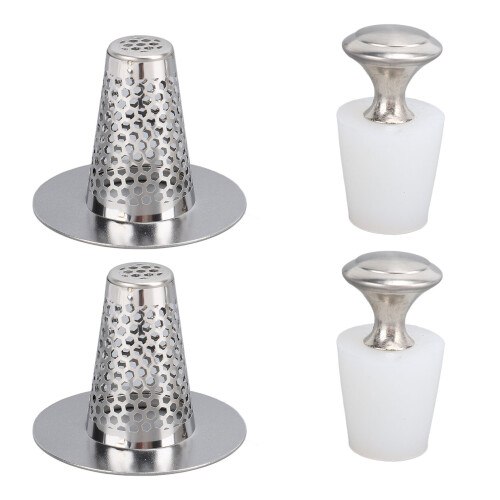 2x Badezimmer-Abflussfilter mit Silikonstopfen