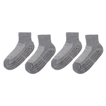(S) 2 Paar breite Socken mit Griffen atmungsaktiv dunkelgrau L