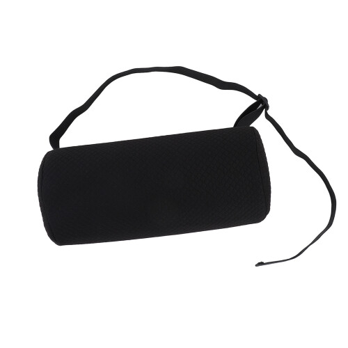 (Black) Cuscino Lombaro Cilindrico Memory Foam Nero per Sedia e Auto 2