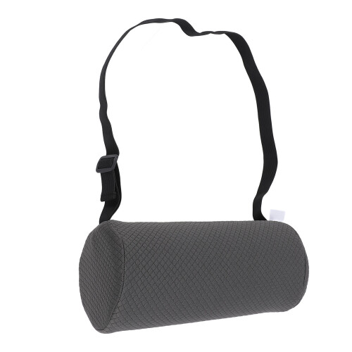(Gray) Cuscino Lombaro Cilindrico Memory Foam Nero per Sedia e Auto 2