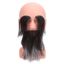Barber Bald Mannequin Head Long Beard Eyebrows Resin PVC