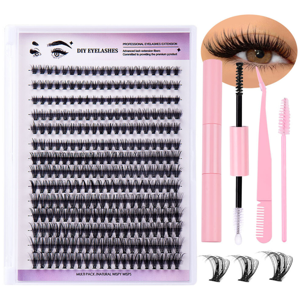 DIY Segmented Thick D Curve False Eyelash for Eye Makeup