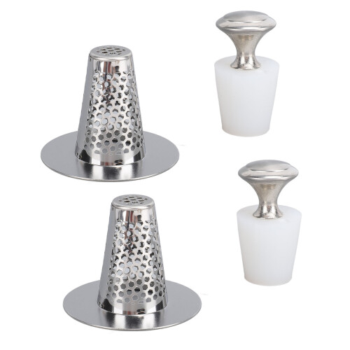 2x Badezimmer-Abflussfilter mit Silikonstopfen 1
