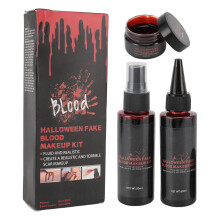 3pcs Fake Blood Makeup Set Realistic Spray Coagulated Cream Cosplay