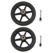2x 6 Zoll Ersatz-Räder für Rollstühle Schwarz