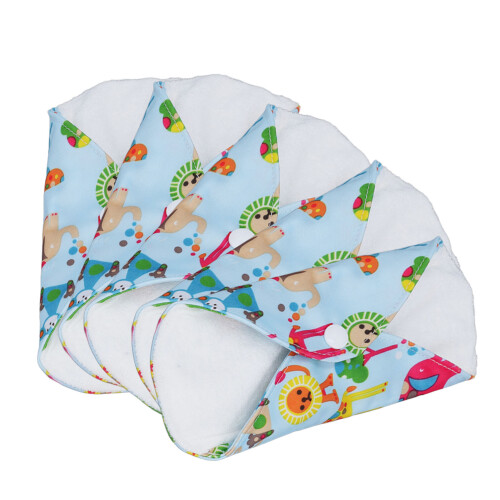 5PCS Reusable Menstrual Pads Zoo Print Bamboo Soft