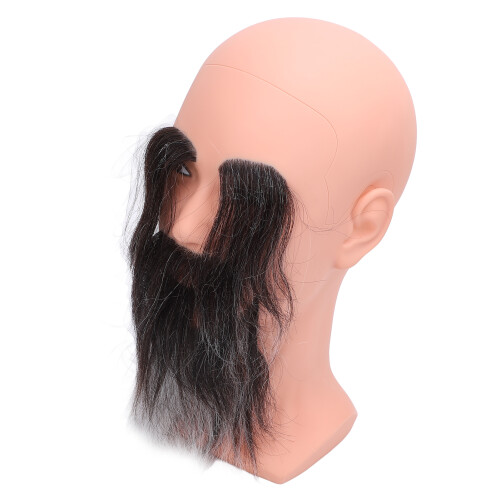 Barber Bald Mannequin Head Long Beard Eyebrows Resin PVC 1