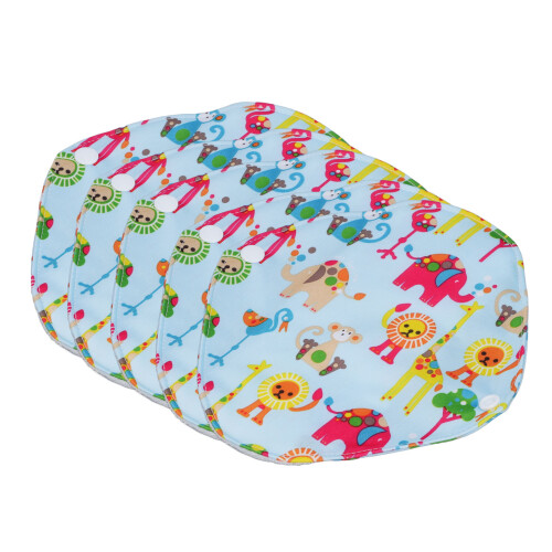 5PCS Reusable Menstrual Pads Zoo Print Bamboo Soft 2