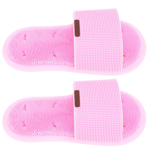 (Pink) 360 Silicone Douchevoetscrubber met Zuignap