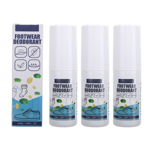 3 Pcs Shoe Deodorizer Spray Lemon Mint Freshness 30ml